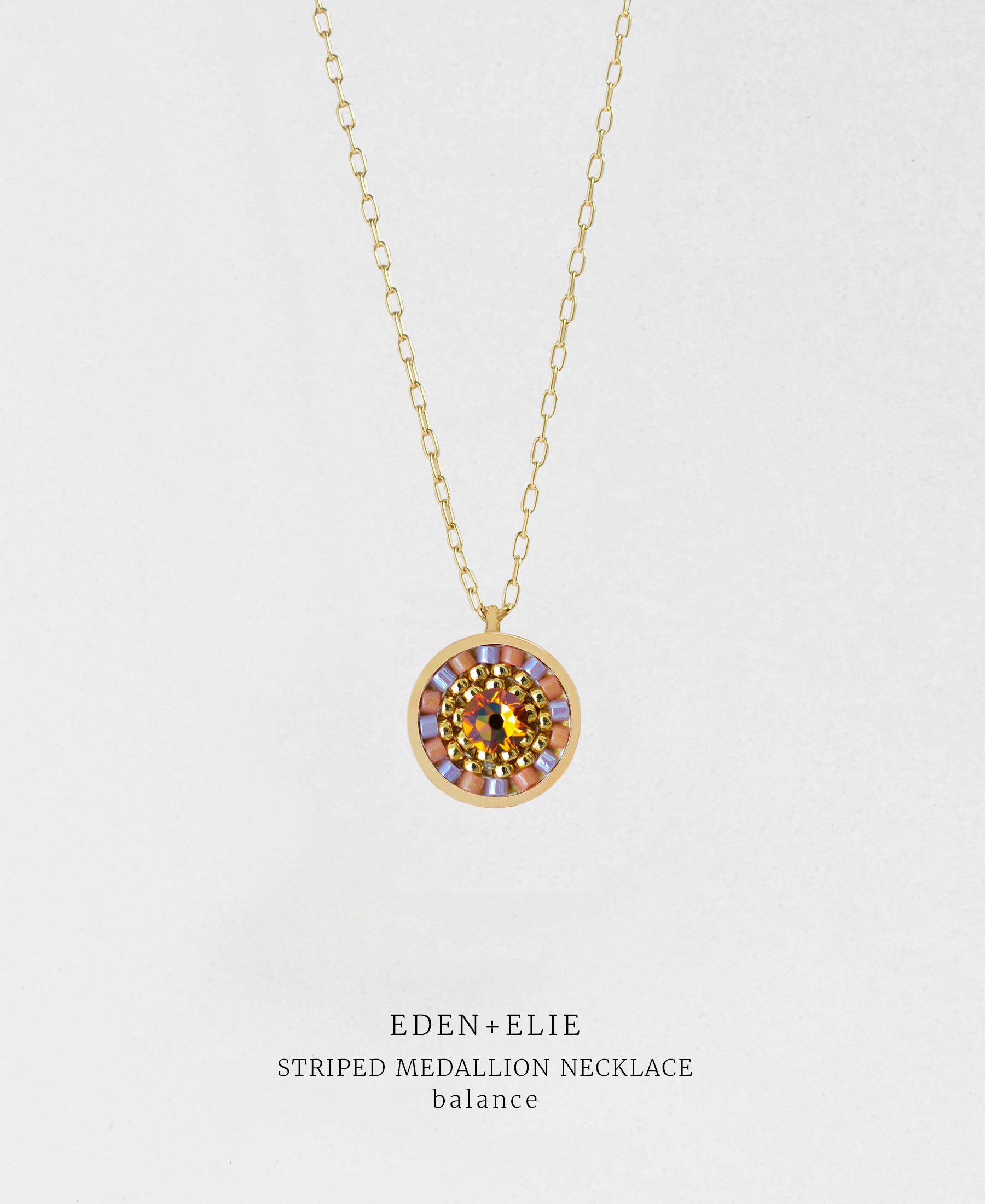 EDEN + ELIE Striped Medallion necklace - Balance