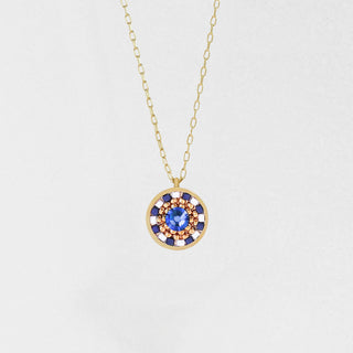 Striped Medallion Necklace