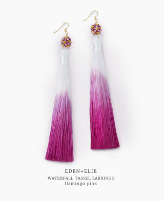 Waterfall Tassel Earrings - Flamingo Pink