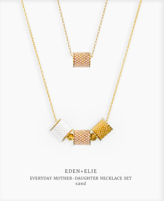 EDEN + ELIE Mother-Daughter twinning necklaces set - golden sand