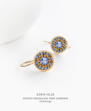 EDEN + ELIE Striped Medallion drop earrings - Challenge