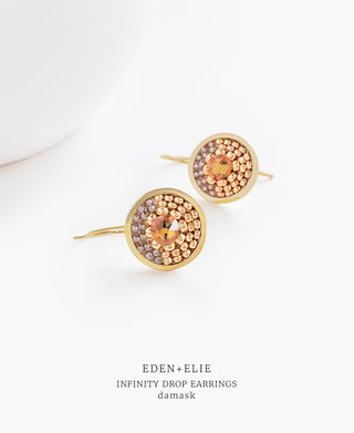 EDEN + ELIE Infinity drop earrings - damask