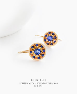 EDEN + ELIE Striped Medallion drop earrings - Kimono