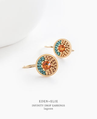 EDEN + ELIE Infinity drop earrings - lagoon