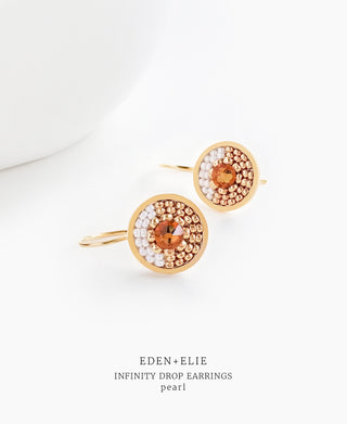EDEN + ELIE Infinity drop earrings - pearl