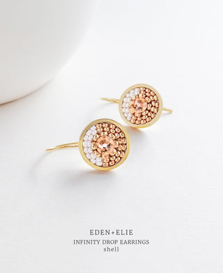 EDEN + ELIE Infinity drop earrings - shell