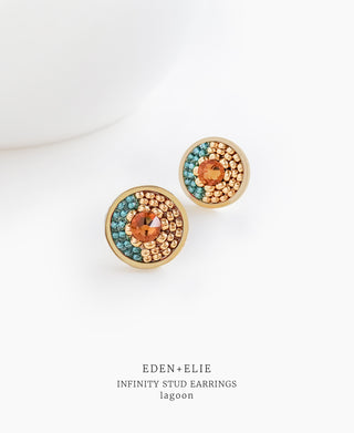 EDEN + ELIE Infinity stud earrings - lagoon