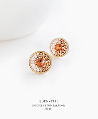 EDEN + ELIE Infinity stud earrings - pearl