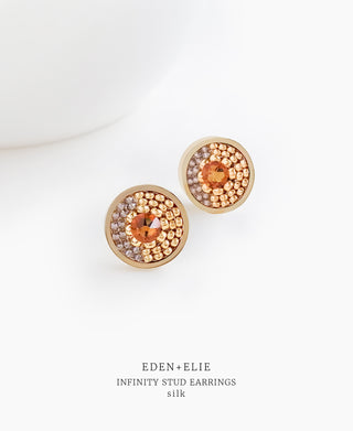 EDEN + ELIE Infinity stud earrings - damask