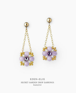 Secret Garden Drop Earrings - Kunzite