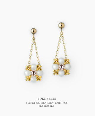 Secret Garden Drop Earrings - Moonstone