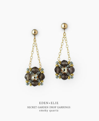 Secret Garden Drop Earrings - Smoky Quartz