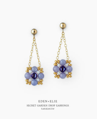Secret Garden Drop Earrings - Tanzanite