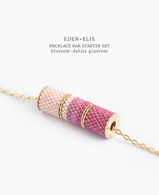 EDEN + ELIE Necklace Bar 3 bead starter set - blossom dahlia gradient