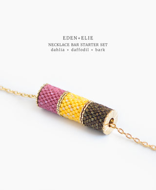 EDEN + ELIE Necklace Bar 3 bead starter set - bark + daffodil + dahlia