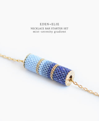 EDEN + ELIE Necklace Bar 3 bead starter set - mist serenity gradient