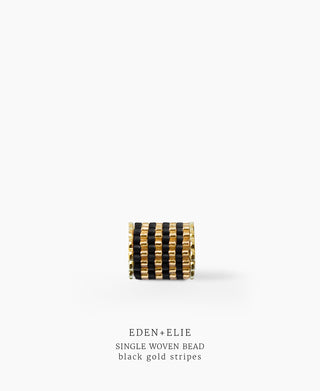 EDEN + ELIE Necklace Bar single bead + optional chain - black gold striped