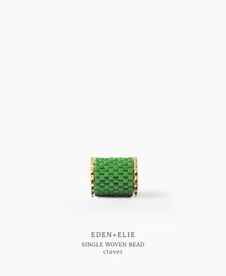 EDEN + ELIE Necklace Bar single bead + optional chain - clover green