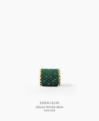 EDEN + ELIE Necklace Bar single bead + optional chain - emerald green