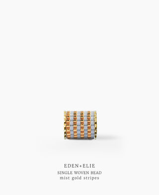 EDEN + ELIE Necklace Bar single bead + optional chain - mist gold striped