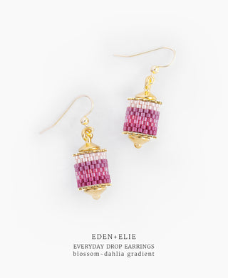 EDEN + ELIE Everyday Drop Earrings - blossom dahlia gradient