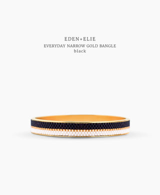 EDEN + ELIE Everyday Gold Narrow Bangle - basic black