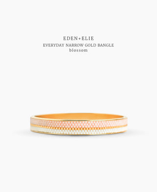 EDEN + ELIE Everyday Gold Narrow Bangle - blossom pink