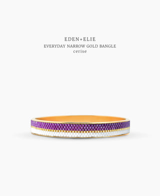EDEN + ELIE Everyday Gold Narrow Bangle - cerise