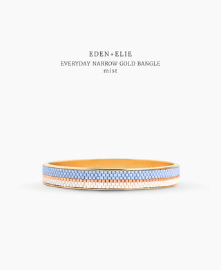 EDEN + ELIE Everyday Adjustable Length Necklace + Bangle Set - mist blue