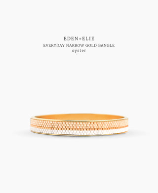 EDEN + ELIE Everyday Gold Narrow Bangle - light oyster