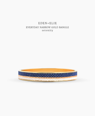 EDEN + ELIE Everyday Adjustable Length Necklace + Bangle Set - serenity blue