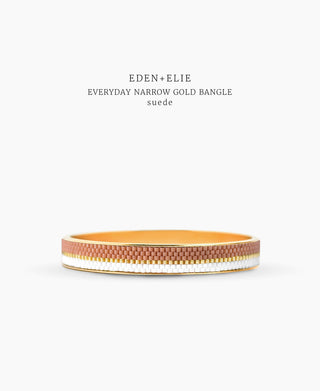 EDEN + ELIE Everyday Gold Narrow Bangle - suede
