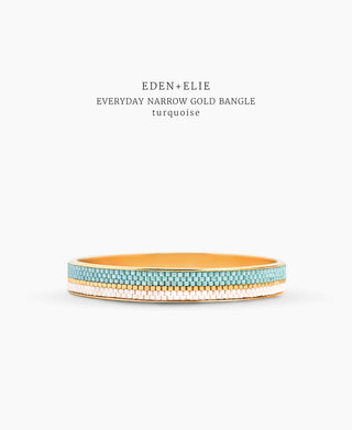 EDEN + ELIE Everyday Adjustable Length Necklace + Bangle Set - turquoise