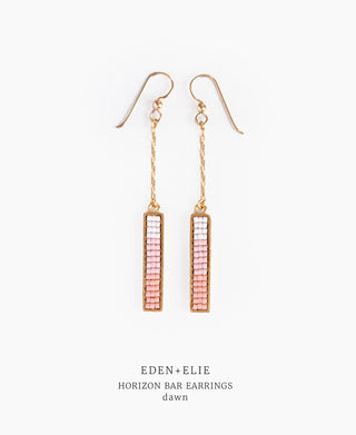 EDEN + ELIE Horizon bar earrings - dawn pink