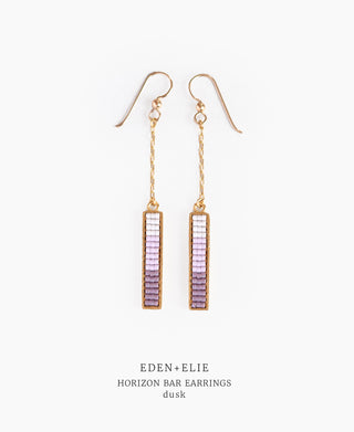 EDEN + ELIE Horizon bar earrings - dusk purple