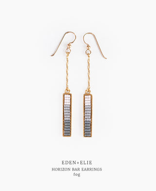 EDEN + ELIE Horizon bar earrings - fog grey