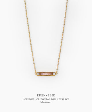EDEN + ELIE Horizon Horizontal bar necklace - blossom pink