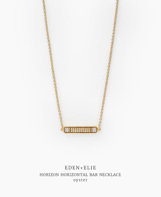 EDEN + ELIE Horizon Horizontal bar necklace - light oyster