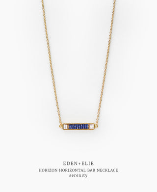 EDEN + ELIE Horizon Horizontal bar necklace - serenity blue