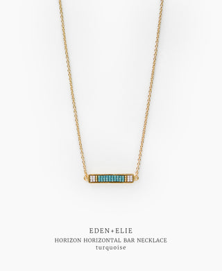 EDEN + ELIE Horizon Horizontal bar necklace - turquoise