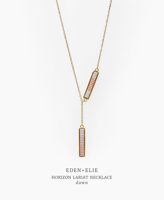 EDEN + ELIE Horizon Lariat necklace - dawn pink