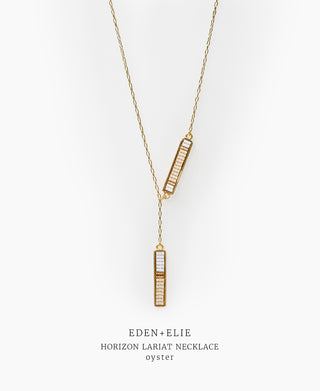 EDEN + ELIE Horizon Lariat necklace - light oyster