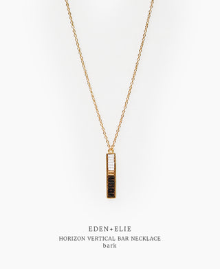 EDEN + ELIE Horizon Vertical bar necklace - bark brown