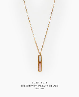 EDEN + ELIE Horizon Vertical bar necklace - blossom pink