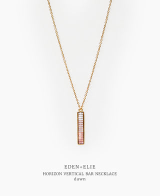 EDEN + ELIE Horizon Vertical bar necklace - dawn pink