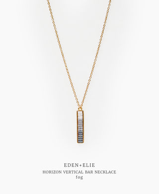EDEN + ELIE Horizon Vertical bar necklace - fog grey