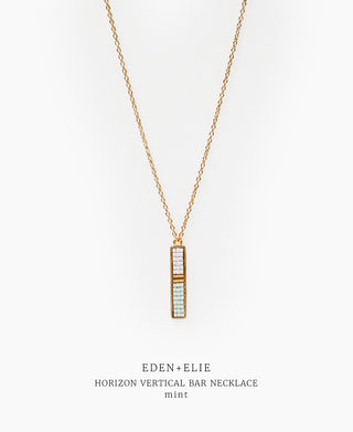 EDEN + ELIE Horizon Vertical bar necklace - mint green