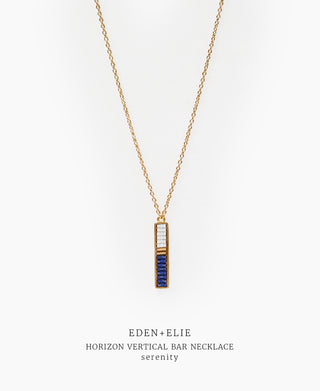 EDEN + ELIE Horizon Vertical bar necklace - serenity blue