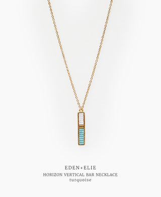 EDEN + ELIE Horizon Vertical bar necklace - turquoise