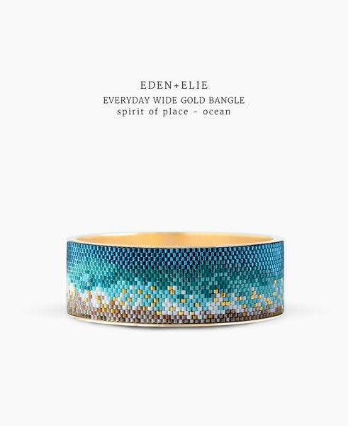 EDEN + ELIE Wide Gold Bangle - Spirit of Place Ocean